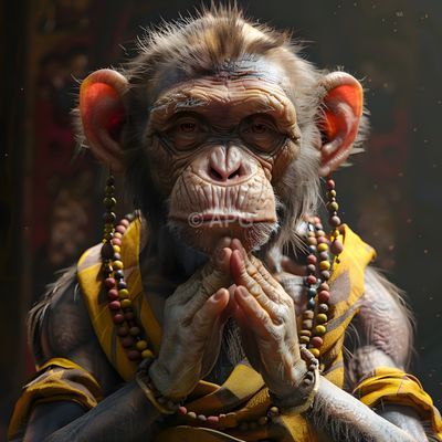 Affe in Meditation (KI-generiert)